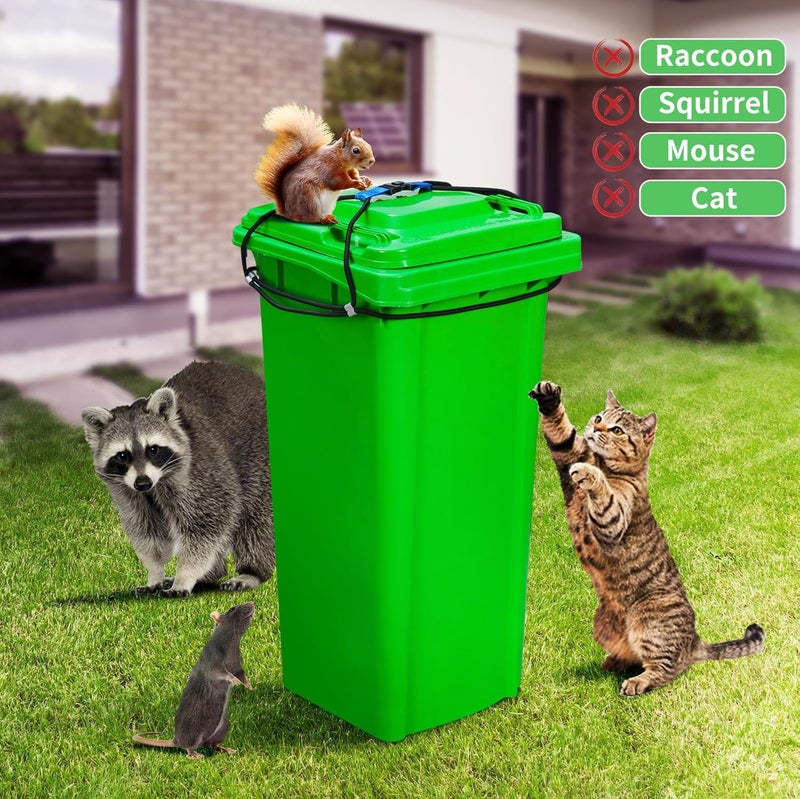 Foxmox Trash Can Locks for Animals - 1PCS Garbage Can Lid Locks with Heavy Duty Bungee for Raccoons proof,Bears proof and Wind-Resistant for 40-50 Gallon Cans - Image 4